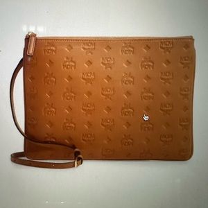 MCM Klara Monogram Calfskin Leather Crossbody Pouch NWOT